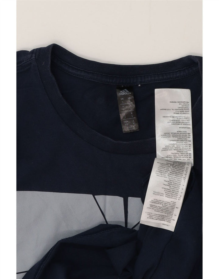 ADIDAS T-Shirt Graphique Homme Petit Bleu Marine Coton