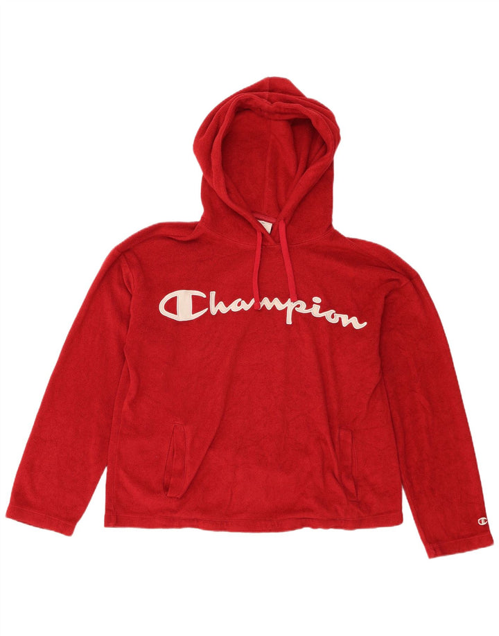 Champion Pull polaire à capuche graphique pour femme UK 14 Rouge moyen Polyester
