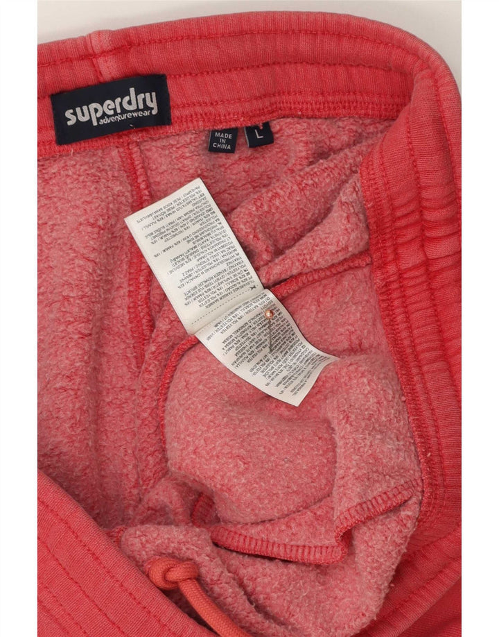 Superdry Short de Sport Homme Rouge Moyen Coton