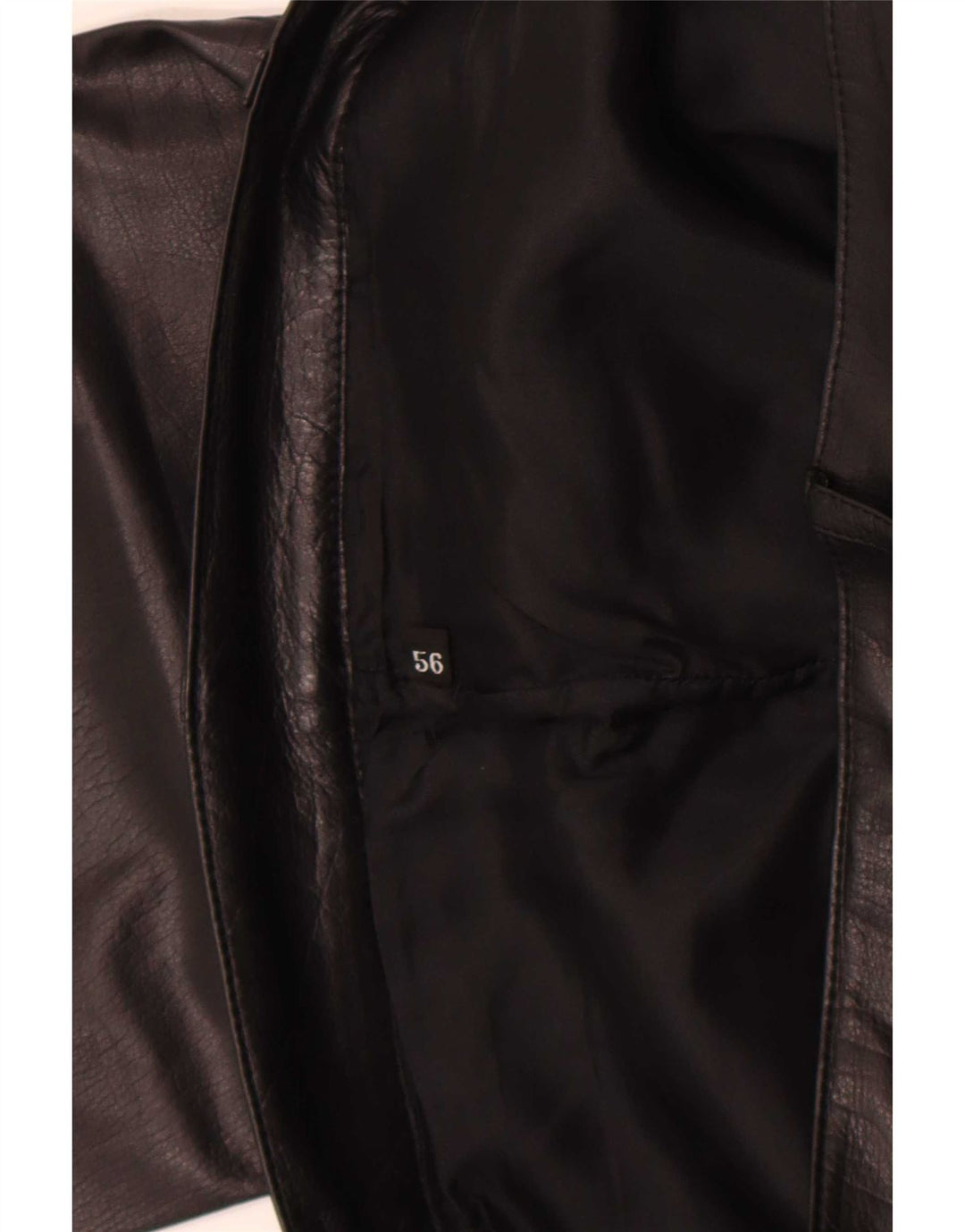 Pantalon droit en cuir femme vintage W36 L32 Noir