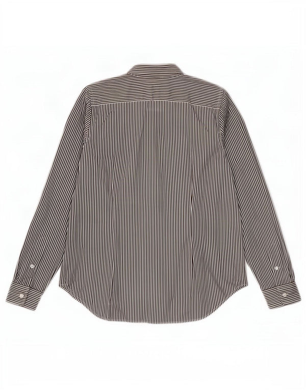 Ralph Lauren Chemise slim fit pour femme US 14 XL en coton à fines rayures marron