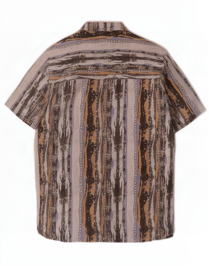 Beyond Chemise à manches courtes pour homme en polyester à rayures multicolores