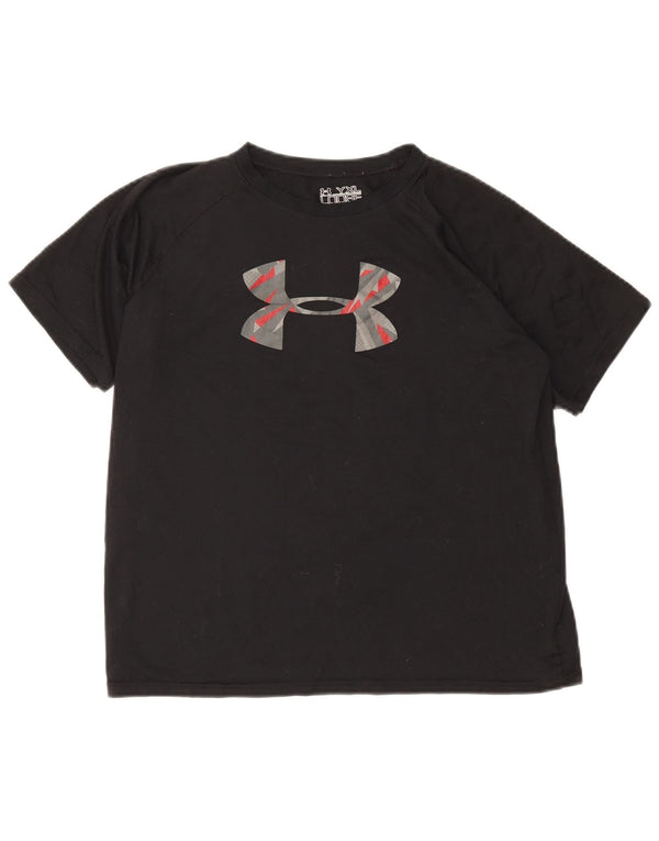 Under Armour Heat Gear Graphic T-Shirt Top 13-14 Ans XL Noir