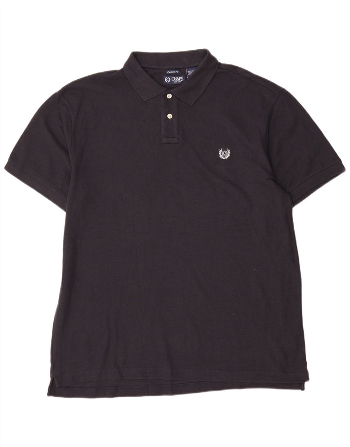 Chaps Polo Homme Coupe Sur Mesure XL Bleu Marine Coton
