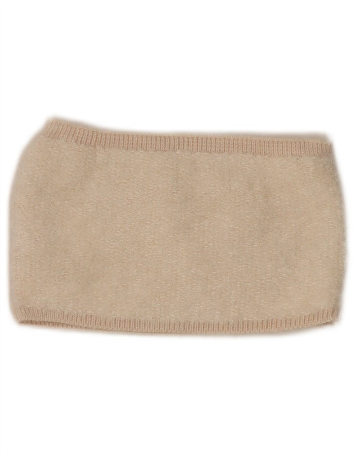Zara Womens Knit Crop Top UK 8 Petit Acrylique Beige