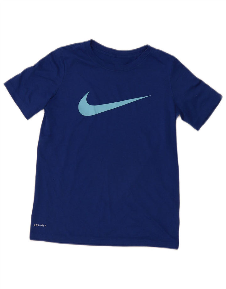 Nike Garçon Dri Fit Graphic T-Shirt Top 9-10 ans Bleu Polyester