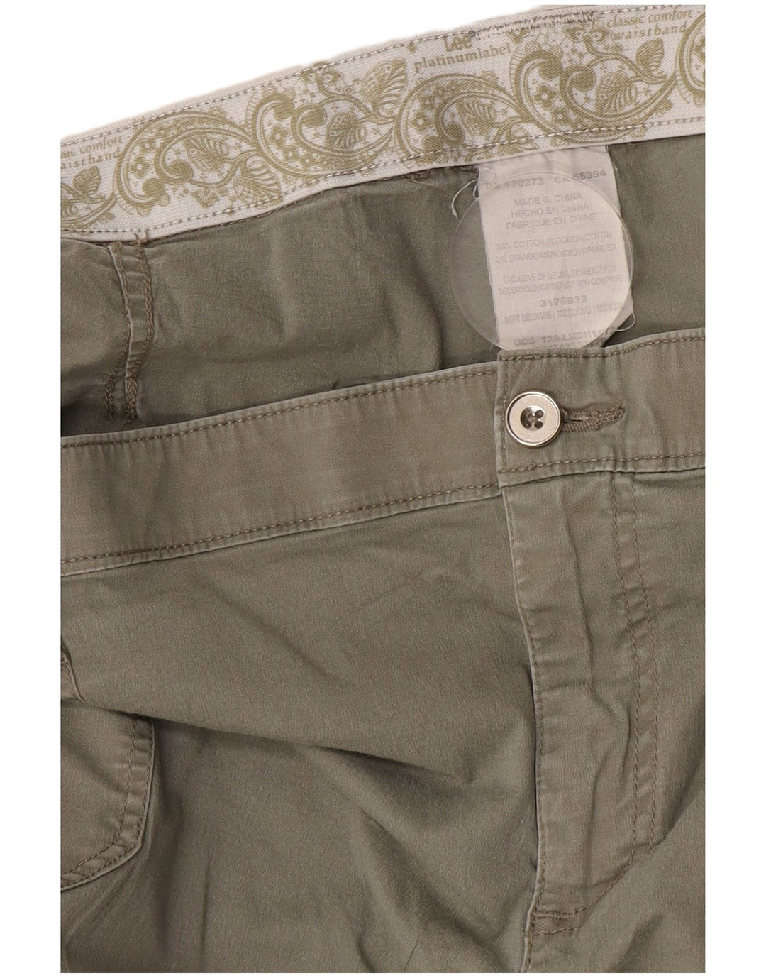 Lee Pantalon Capri Femme W40 L19 Gris Coton