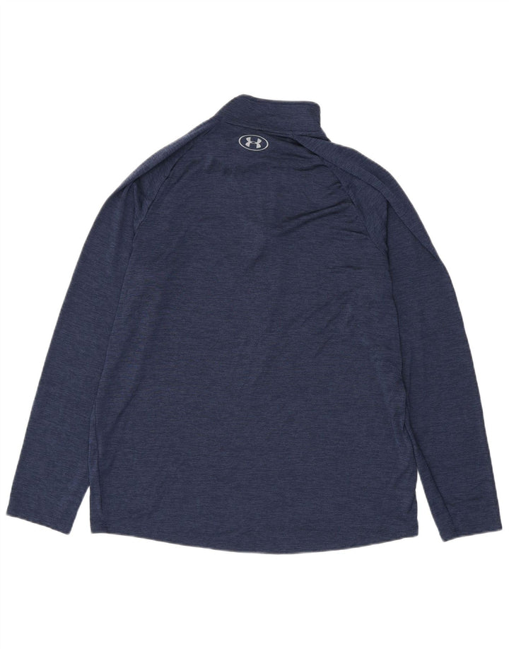 Under Armour Heat Gear Haut de survêtement à col zippé pour homme Bleu marine Taille L