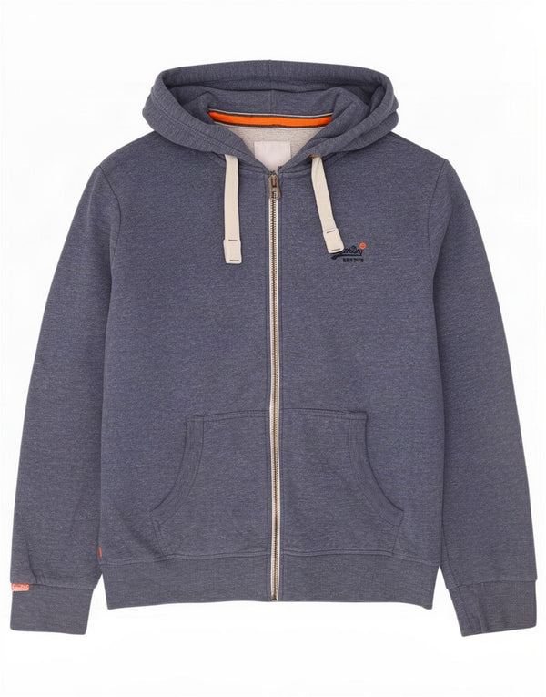 Superdry Pull à capuche zippé pour homme 3XL Bleu Coton