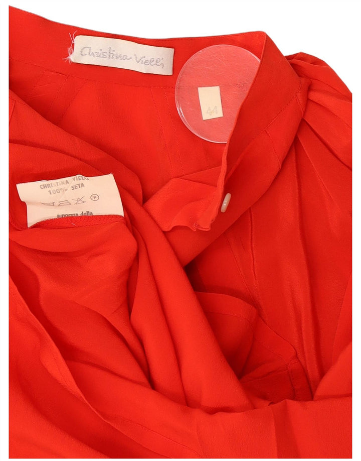 Blouse chemise femme vintage IT 44 Soie rouge moyenne
