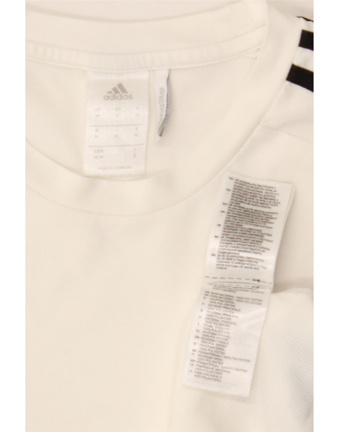 ADIDAS T-Shirt Climalite Homme Blanc Moyen Polyester Colorblock