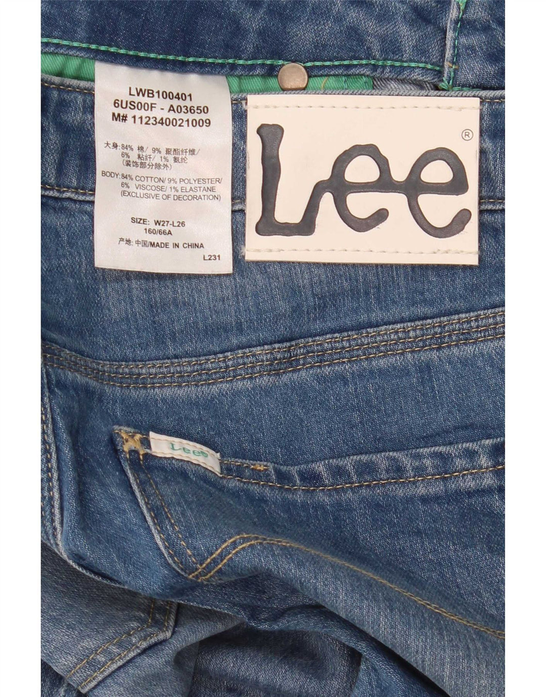 Lee Jean slim effet vieilli W27 L26 pour femme en coton bleu