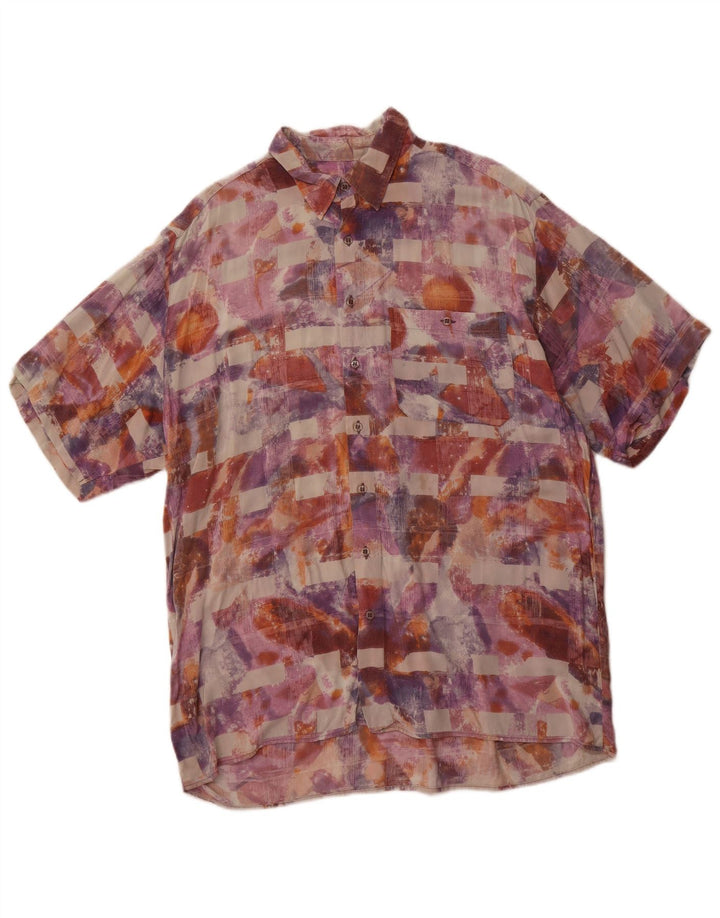 EQUIPE Chemise à Manches Courtes à Motif Abstrait Homme Large Multicolore