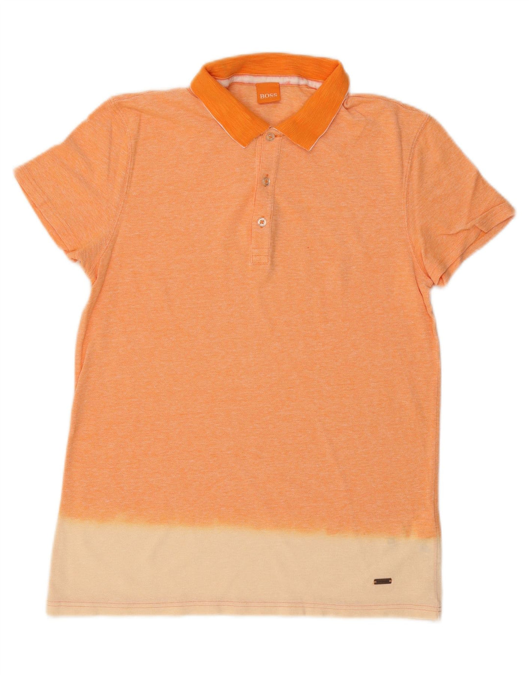 HUGO BOSS Polo Homme Orange Moyen Colourblock Coton