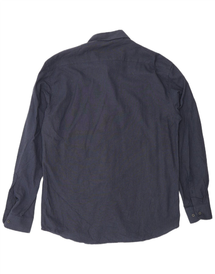 Massimo Dutti Chemise Homme Taille 42 Large Bleu Marine Viscose