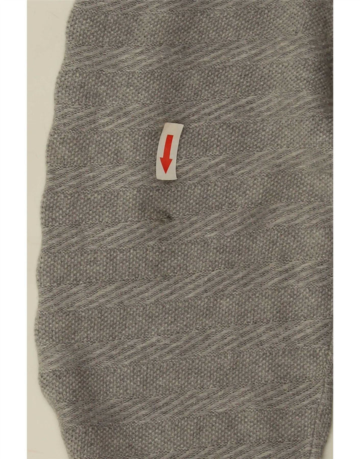Massimo Dutti Pull col boutonné pour homme XL en coton rayé gris