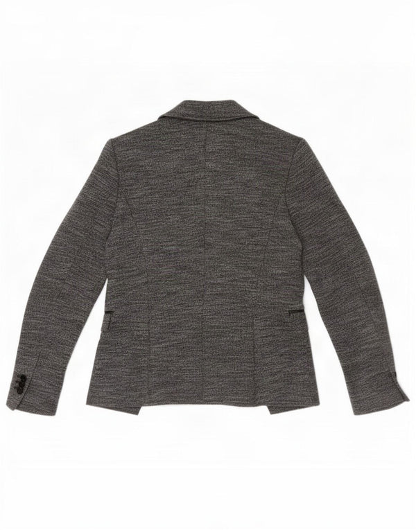 Zara Veste Blazer Ouverte Femme UK 12 Gris Moyen Moucheté