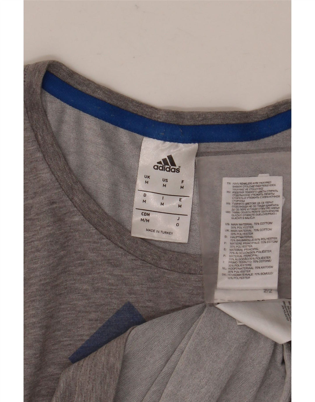 ADIDAS T-Shirt Graphique Homme Gris Moyen Moucheté Coton