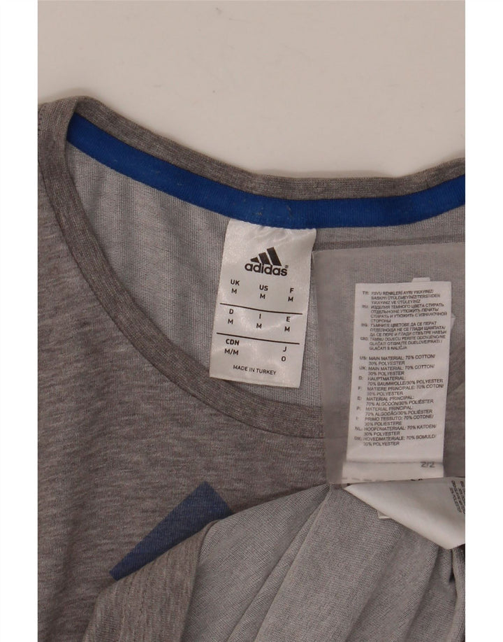 ADIDAS T-Shirt Graphique Homme Gris Moyen Moucheté Coton