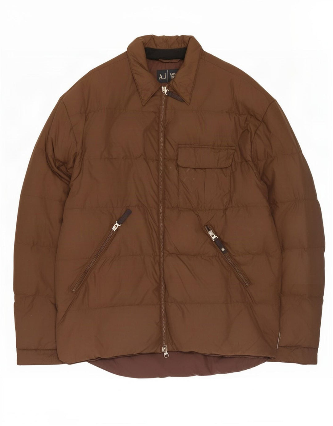 Armani Veste matelassée homme UK 44 2XL Marron Polyamide