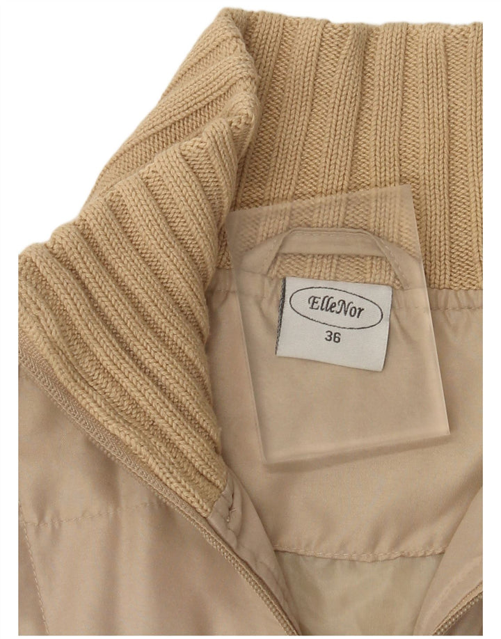 Veste Bomber Femme Vintage EU 36 Petit Polyester Beige