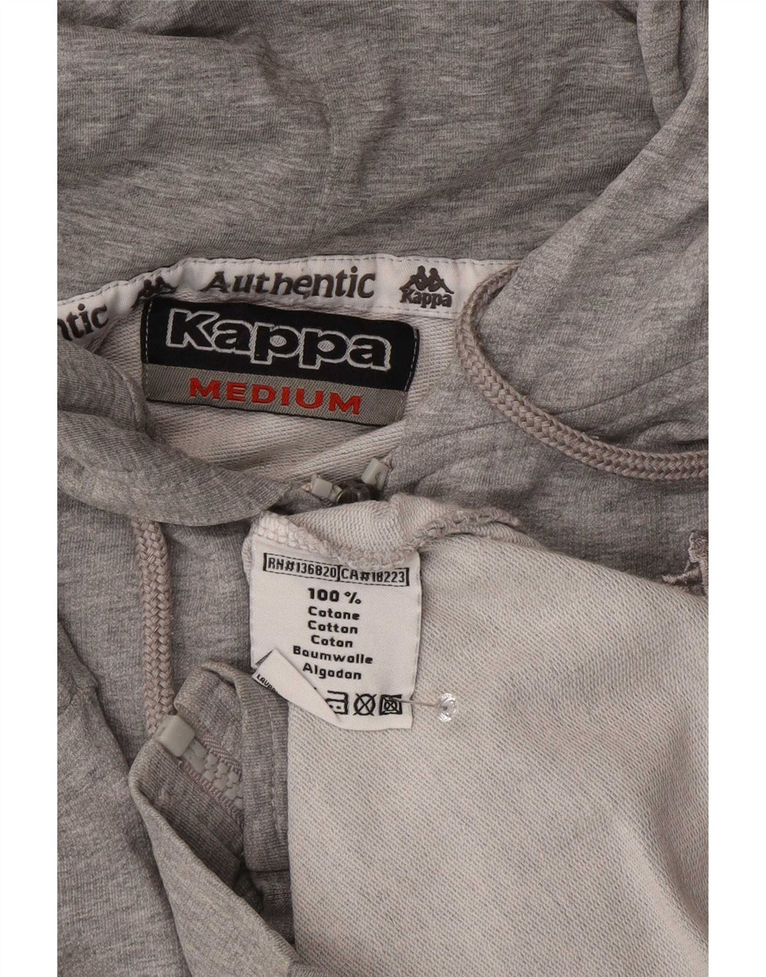 Kappa Pull à Capuche Zippé Homme Gris Moyen Coton