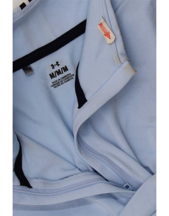 Under Armour Haut de survêtement à col zippé pour femme UK 12 Bleu moyen
