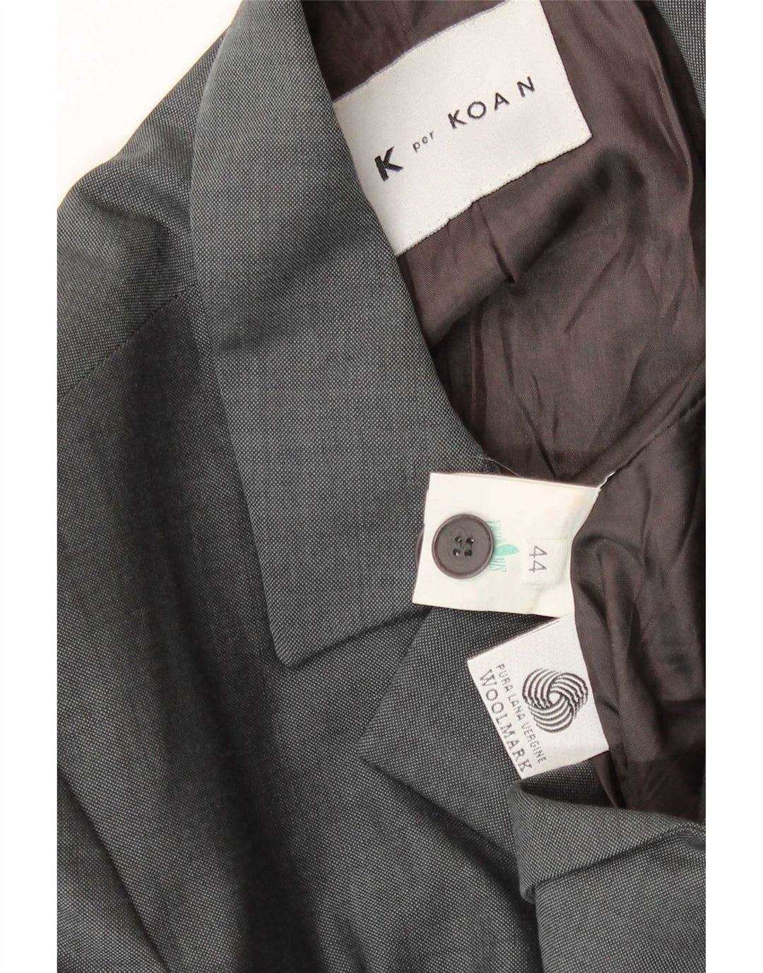 Koan Veste Blazer 4 Boutons Femme IT 44 Laine Vierge Gris Moyen