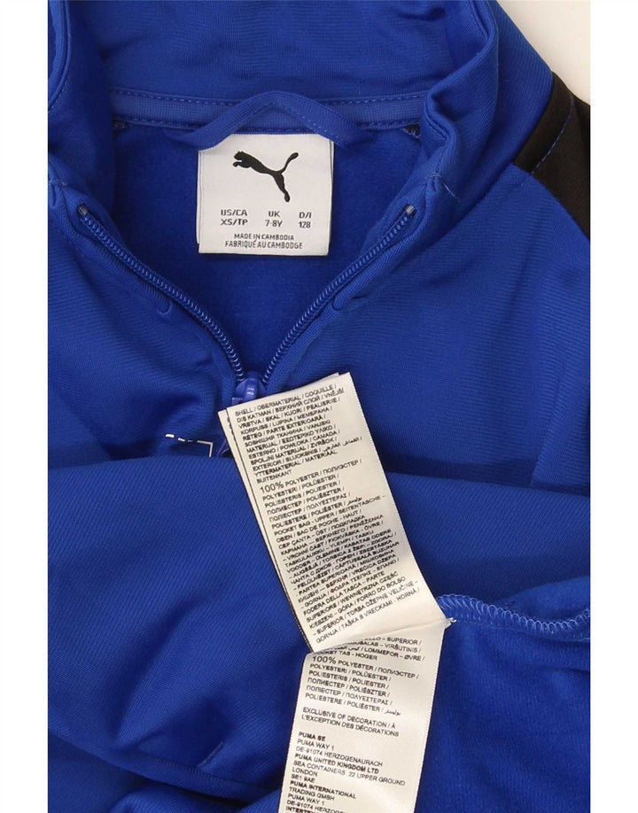 Puma Veste de survêtement graphique pour garçon 7-8 ans Bleu Colorblock Polyester