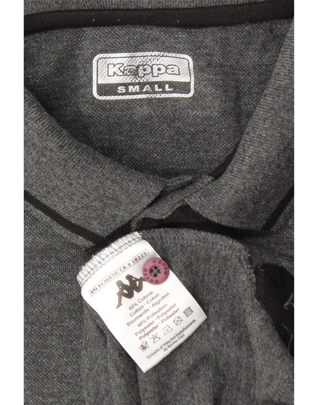 Kappa Polo Homme Petit Gris Coton