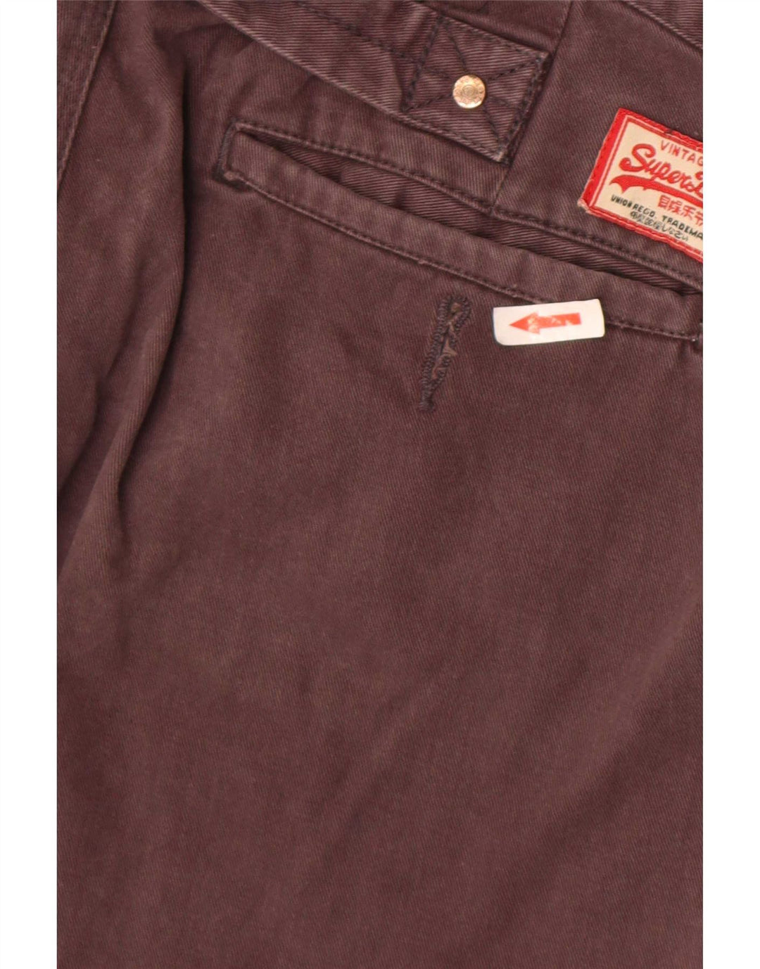 Superdry Short Chino W30 Homme Marron Moyen Coton