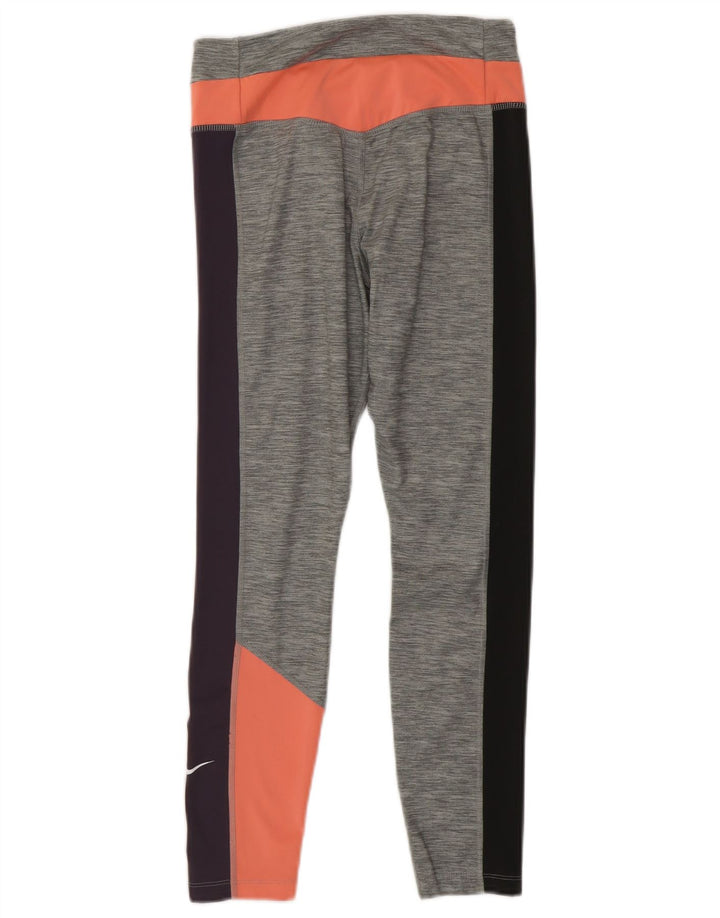 Nike Legging court Dri Fit pour femme UK 12 Polyester color block gris moyen