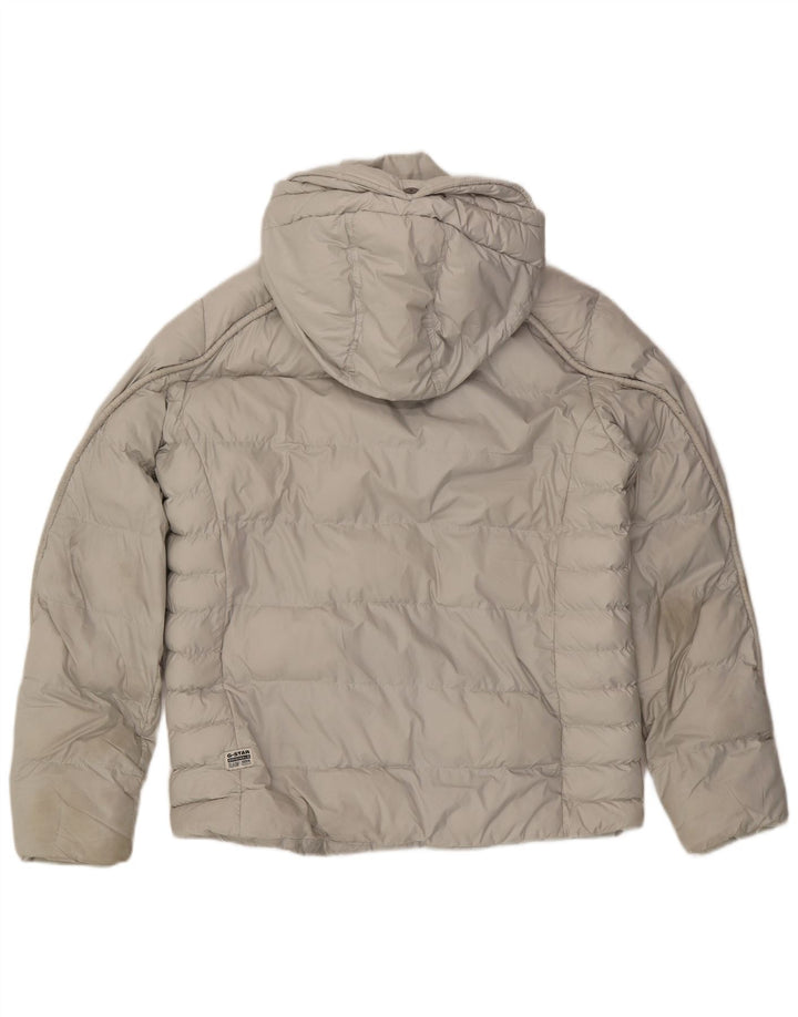 G-STAR Veste matelassée à capuche pour homme UK 40 Large Gris Polyester