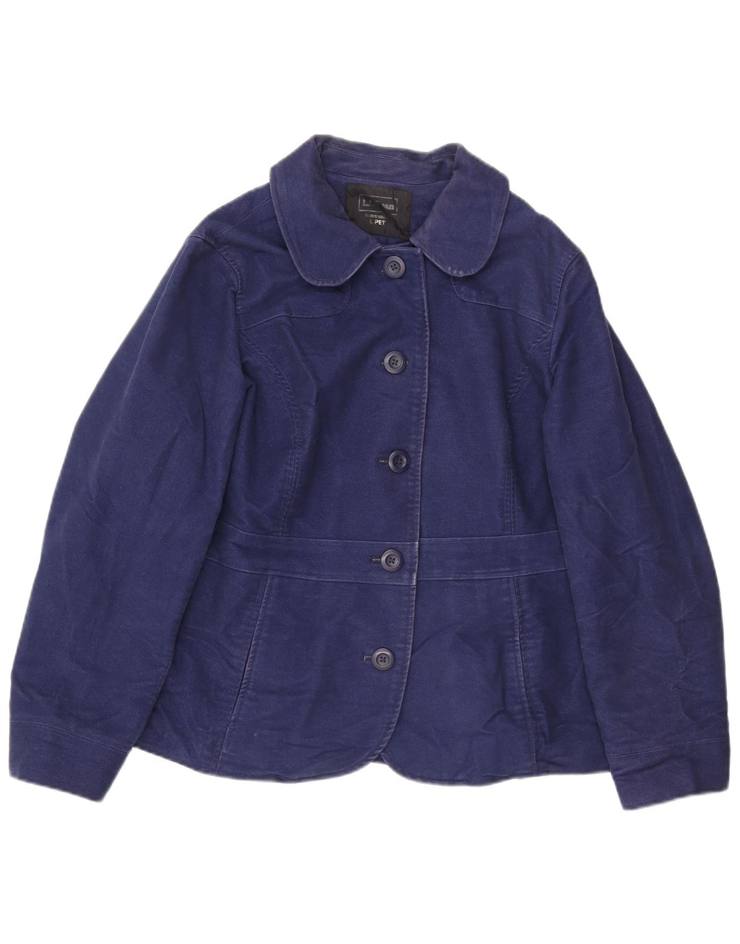 L.L.Bean Veste blazer à 5 boutons en jean pour femme, taille L, bleu marine, taille 16