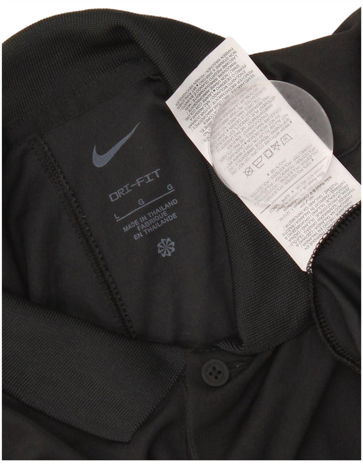 Polo Nike Dri Fit pour hommes, grand, noir, polyester