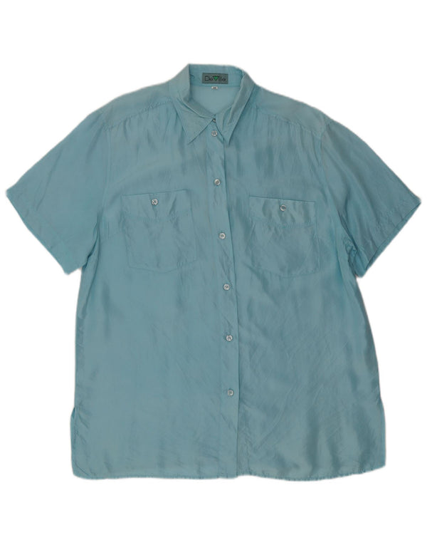 De Ville Chemise à manches courtes pour femme EU 44 XL Bleu Soie