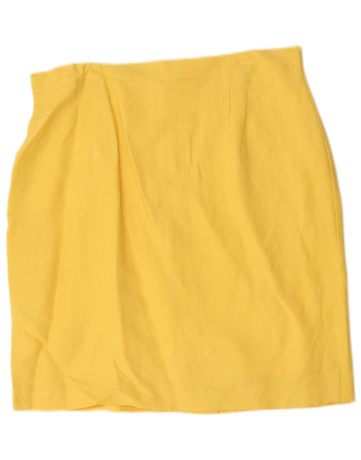 VINTAGE Jupe crayon femme W32 Large Jaune