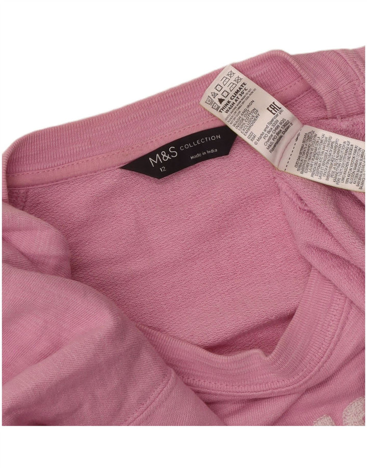 Marks & Spencer Sweat-shirt graphique pour femme UK 12 Rose moyen moucheté
