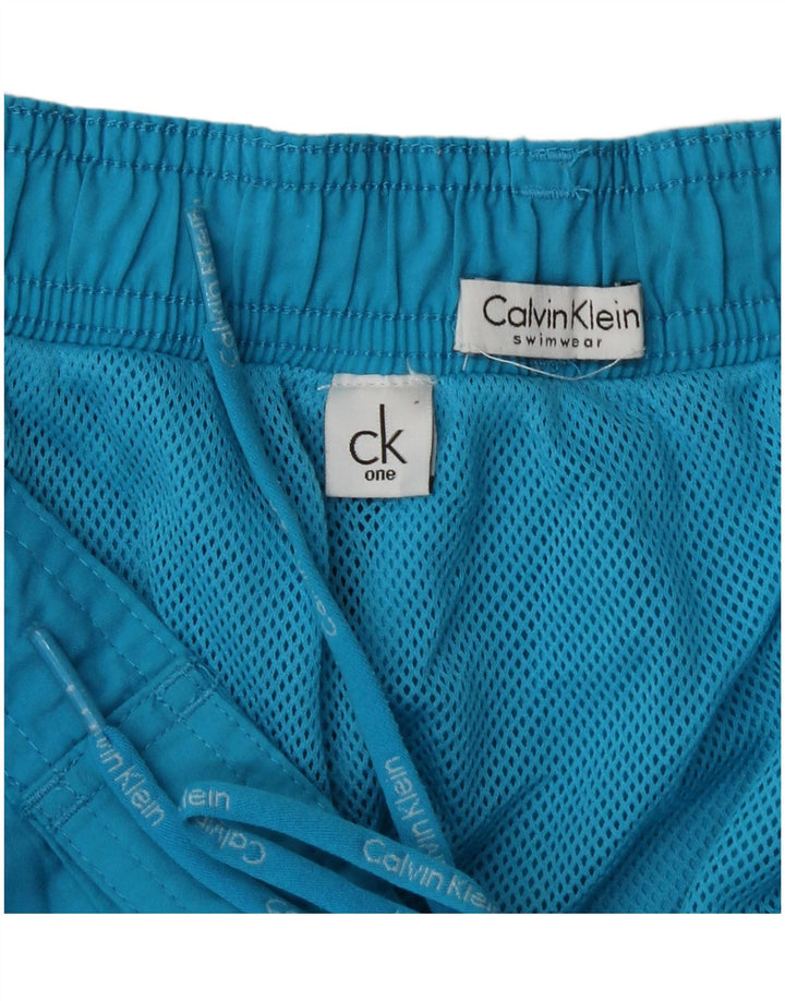 Calvin Klein Short de bain graphique pour homme Large Bleu Colorblock