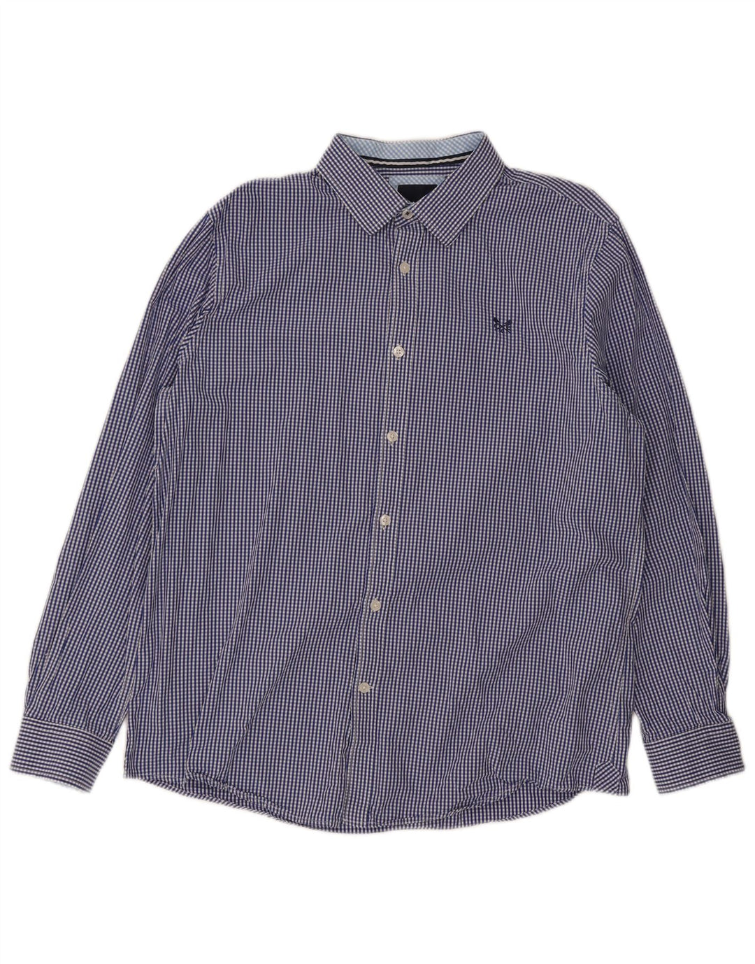 Crew Clothing Chemise classique pour homme en coton vichy bleu Taille L