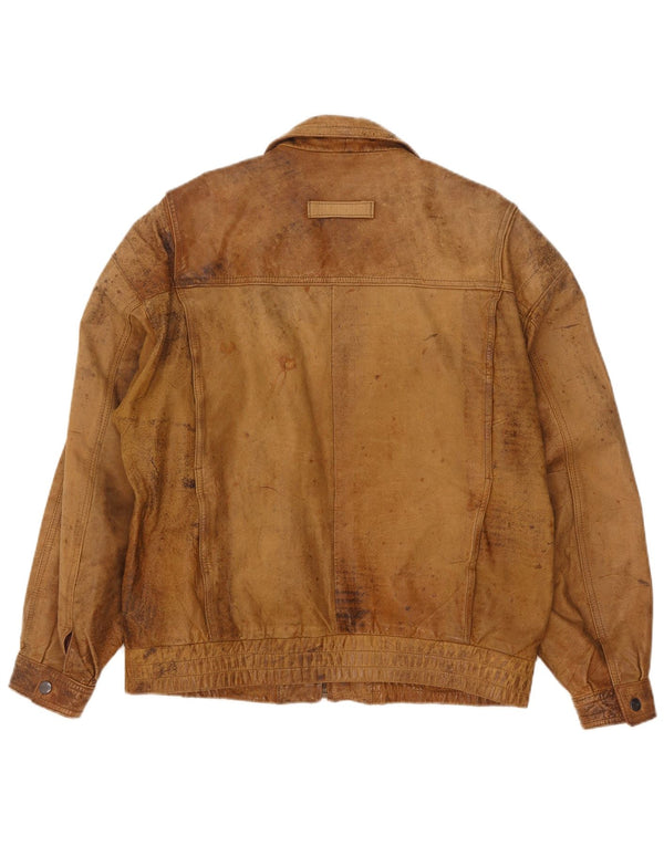 veste en cuir homme vintage UK 40 Grand Beige