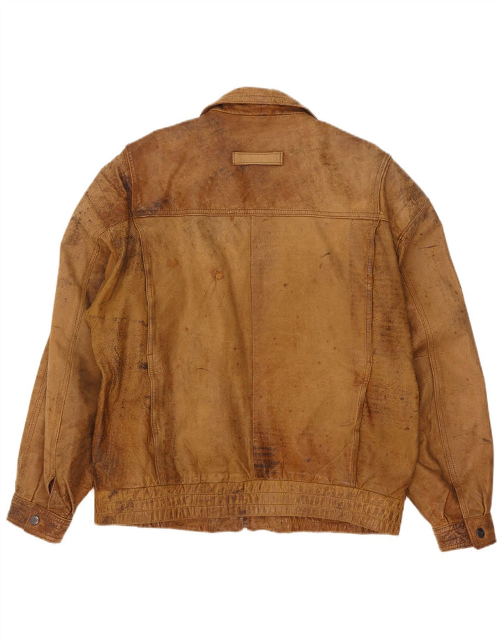 veste en cuir homme vintage UK 40 Grand Beige