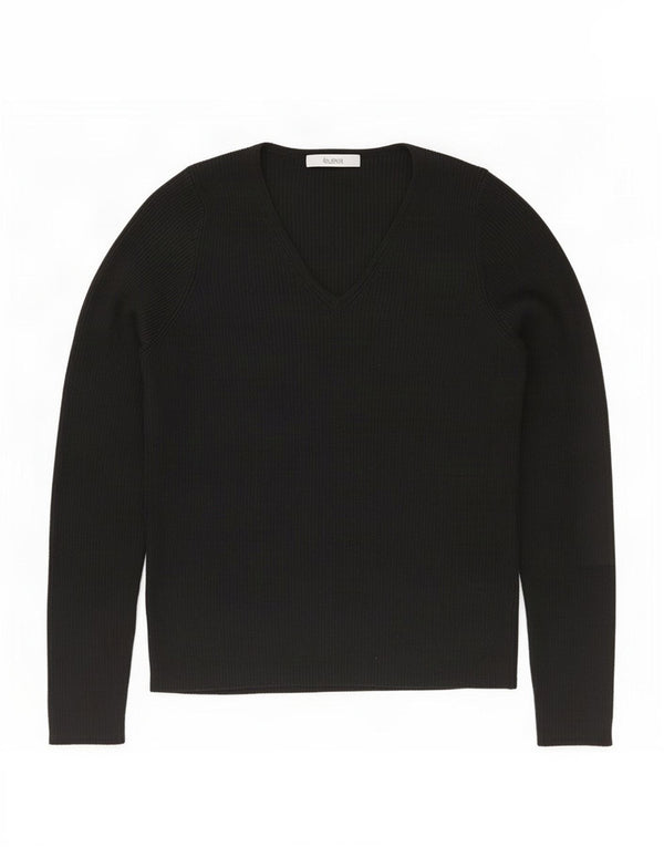 Marks & Spencer Pull col en V pour femme UK 14 Acrylique noir moyen