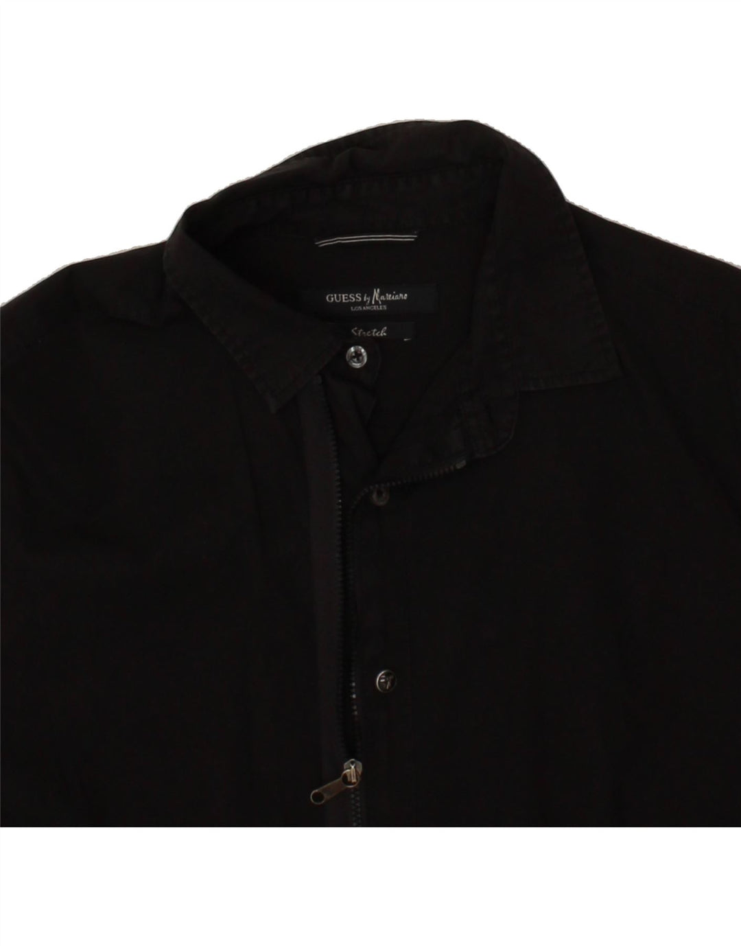 GUESS Mens Stretch Shirt Medium Black Cotton Vintage Guess and Second-Hand Guess from Messina Hembry 