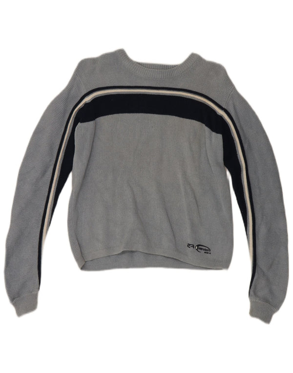 Zara Pull col rond garçon 9-10 ans Bleu Rayé Coton Rétro