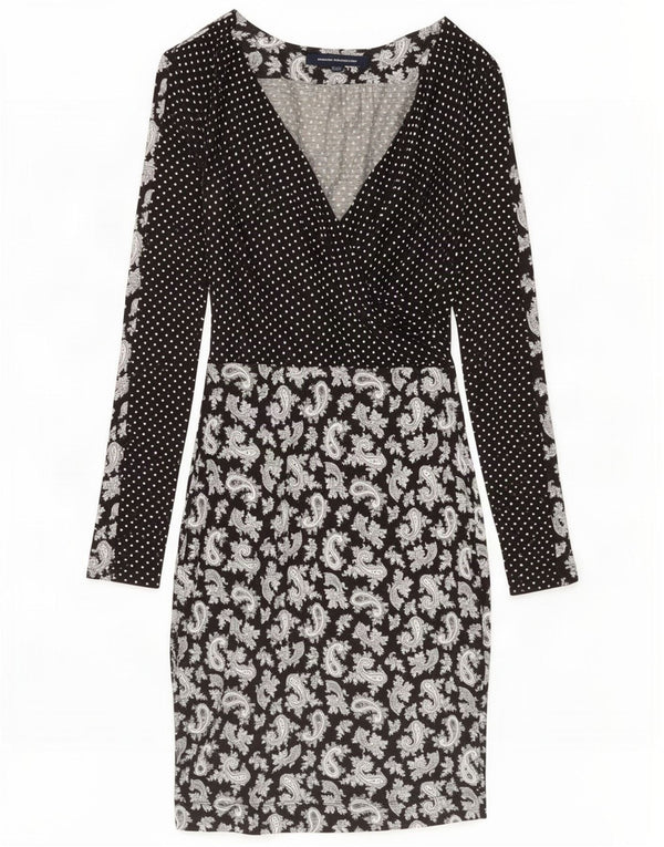 Robe fourreau à manches longues pour femme French Connection UK 8 Small Black Paisley
