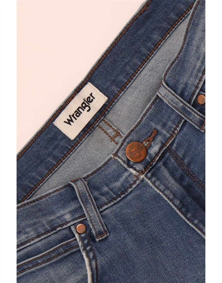 Wrangler Jean droit vieilli pour homme W32 L30 Bleu