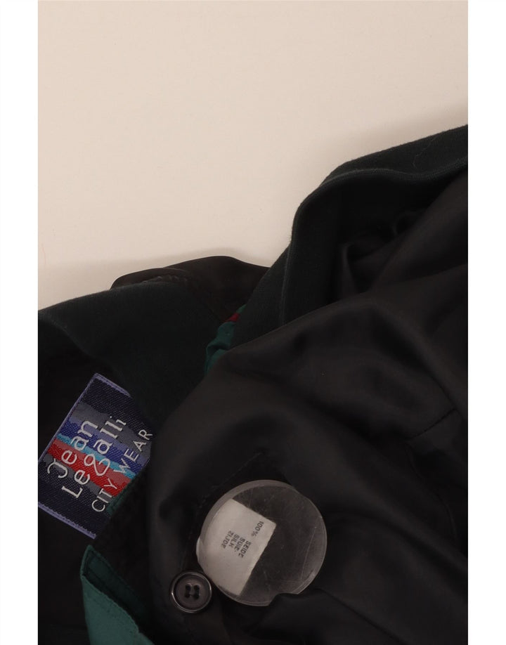 JEAN LEGALLI Veste Bomber Homme UK 42 XL Vert Colorblock Soie