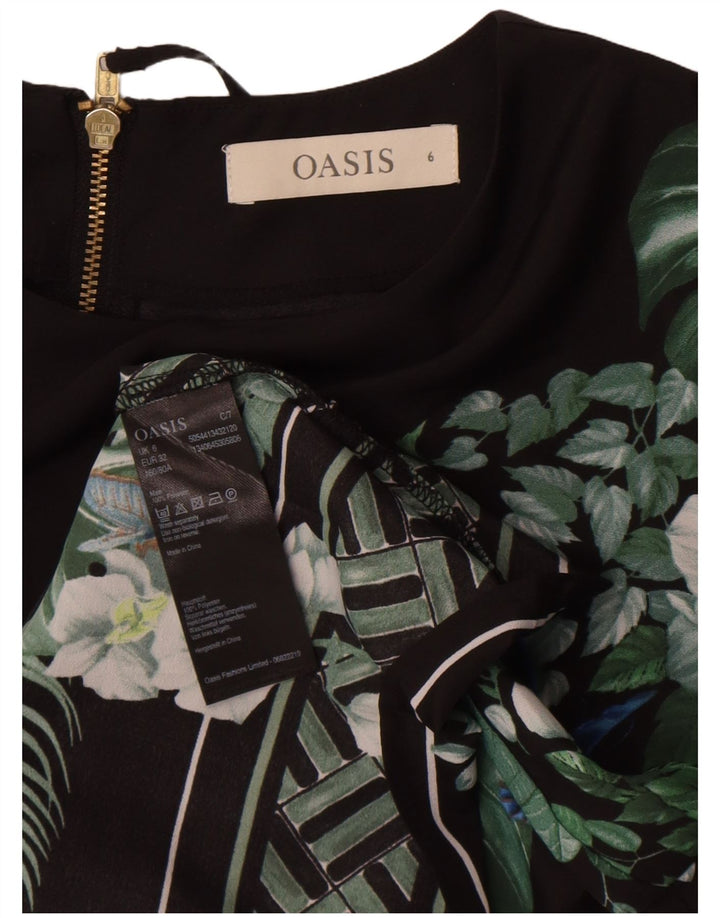 Oasis Chemisier Femme UK 6 XS Noir Floral Polyester