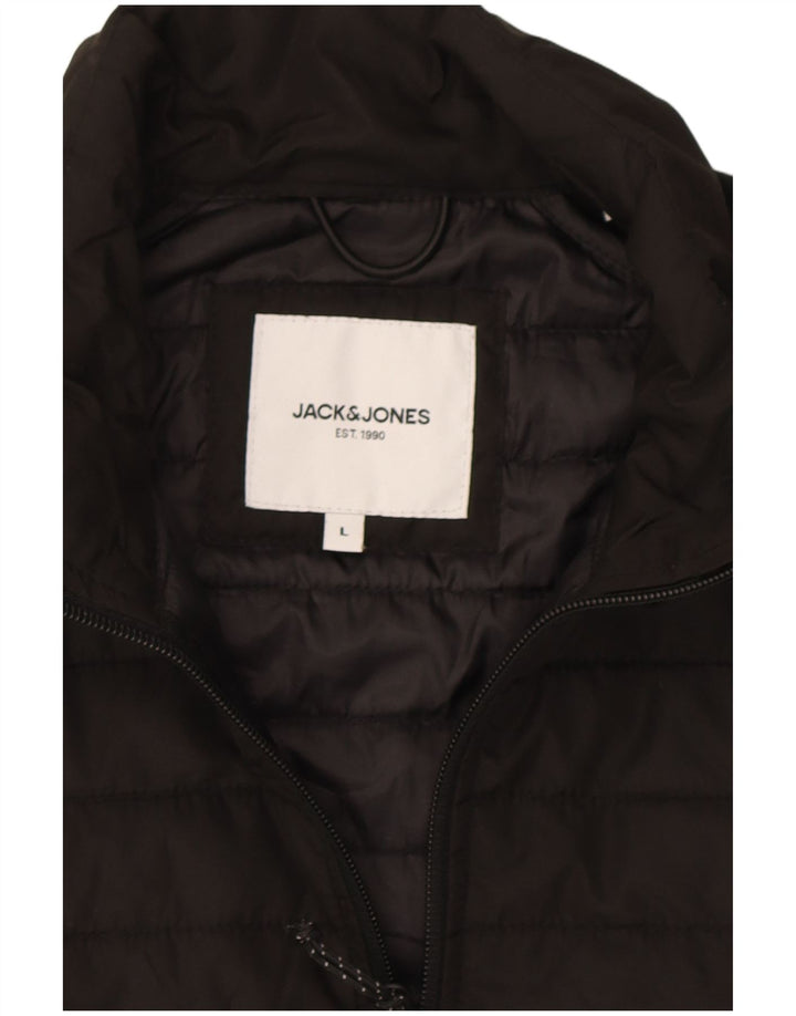 Jack & Jones Gilet rembourré pour homme UK 40 Large Noir Colorblock Polyester
